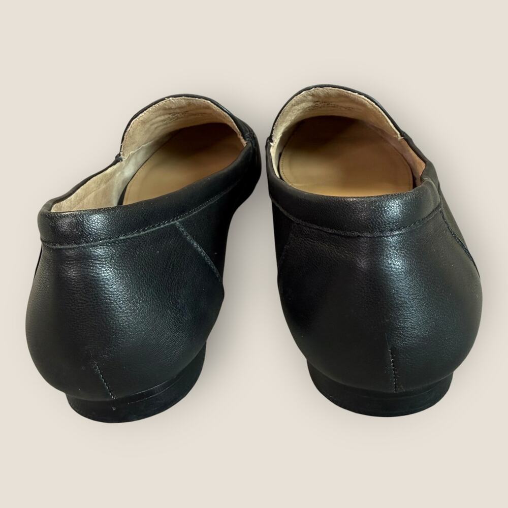 Talbots Leather Loafer Flat Casual Shoes Women 8M Black Chevron Quilted Slip On - Picture 3 of 10
